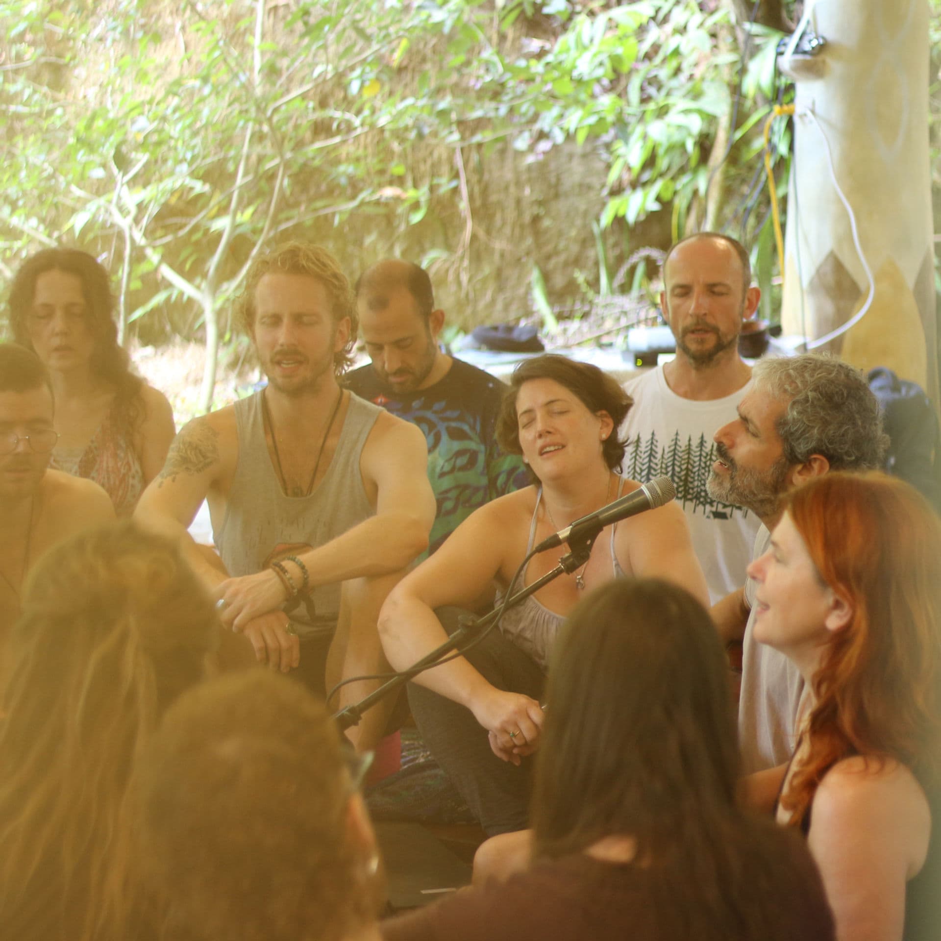 Retreat participants in nature